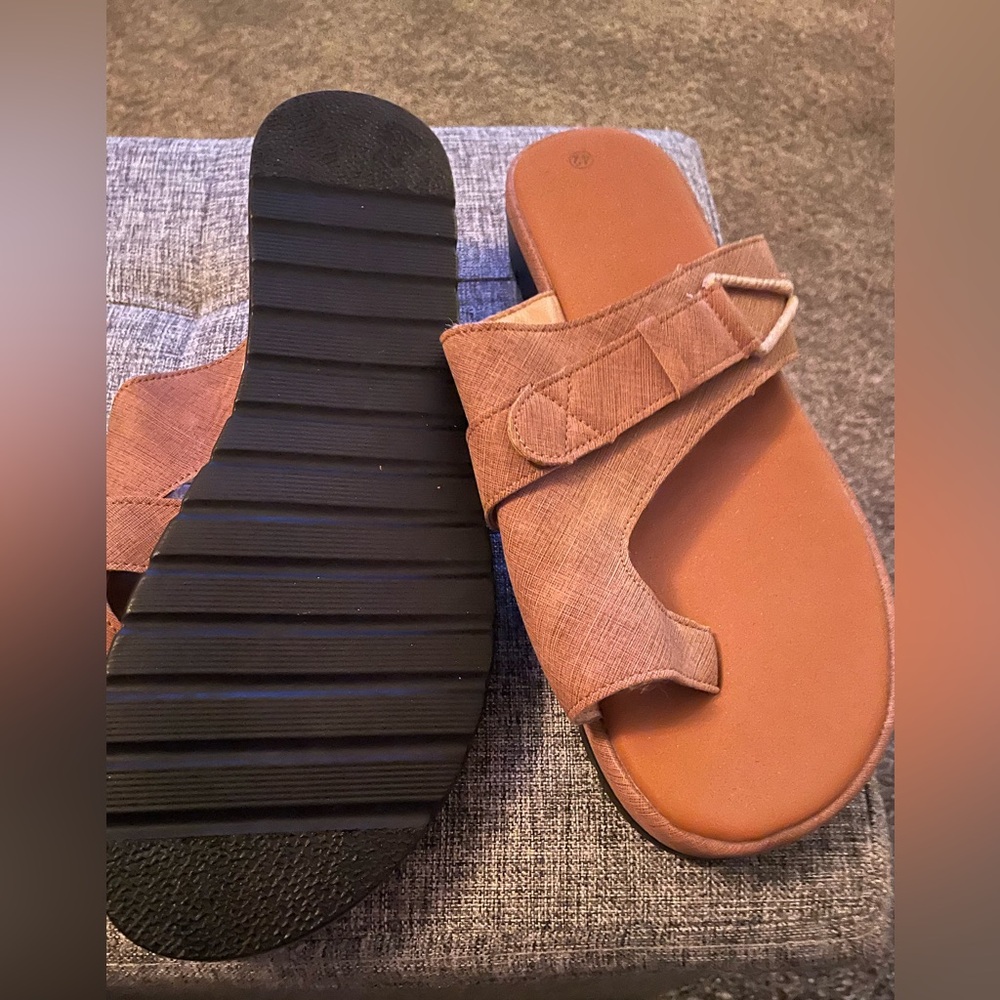 Casual Brown Slide Sandals